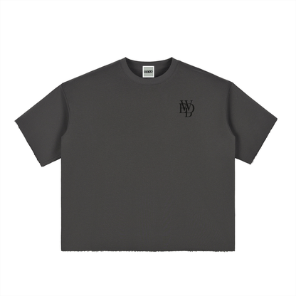 Boxy Half-Sleeve Raw-Edge T-Shirt