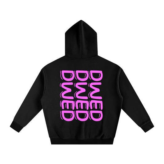 pink text hoodie