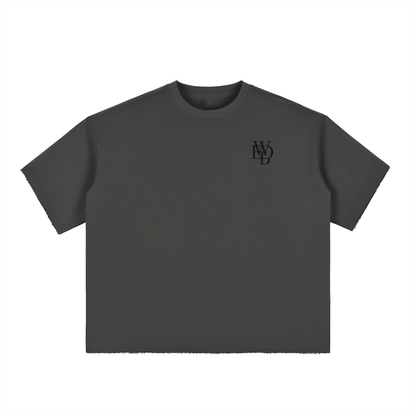 Boxy Half-Sleeve Raw-Edge T-Shirt